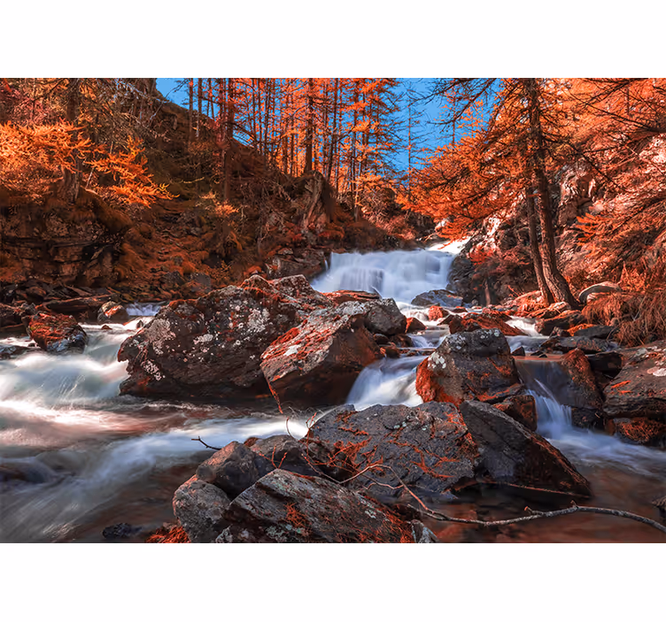 Fotomurale montagna ruscello roccioso cascante - TenStickers