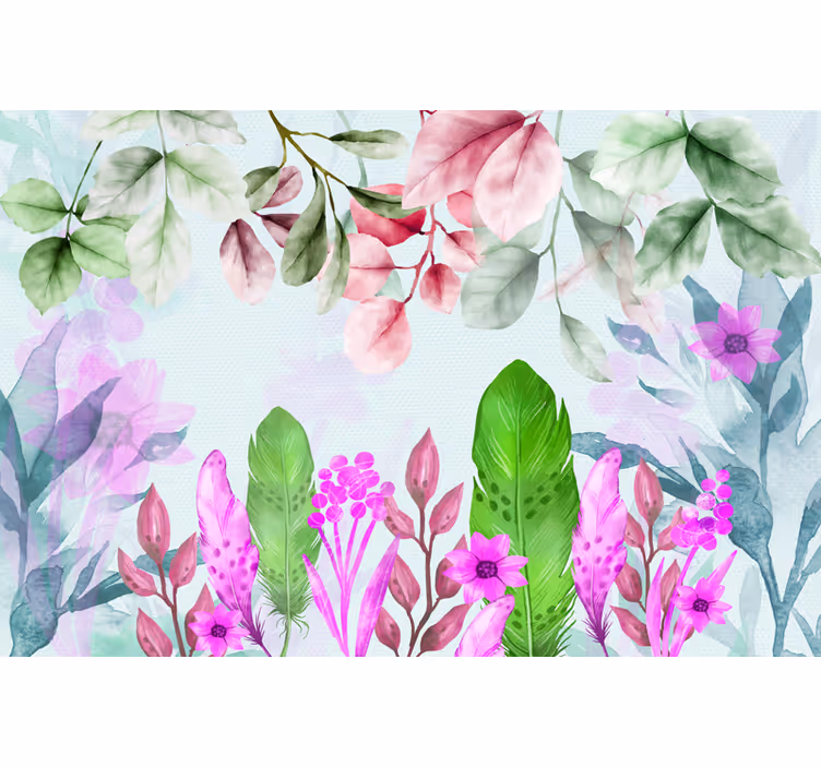 Fotomurale fiori diversi Piante bohémien - TenStickers