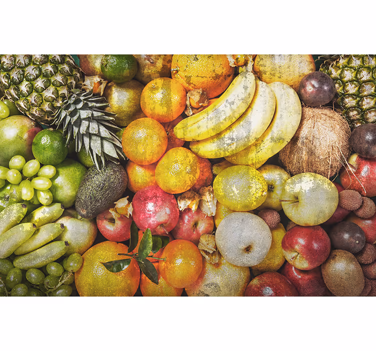 Fotomurale effetto pietra frutta su cemento - TenStickers