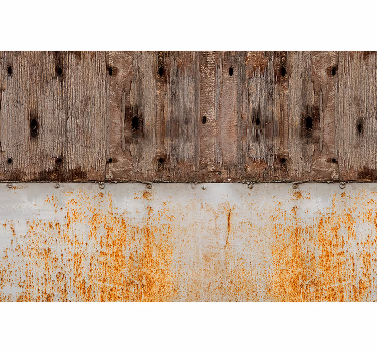 Fotomurali textures metallo e legno scheggiato - TenStickers