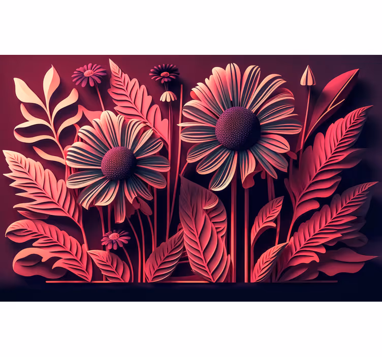 Fotomurale camera da letto fiori Viva Magenta - TenStickers