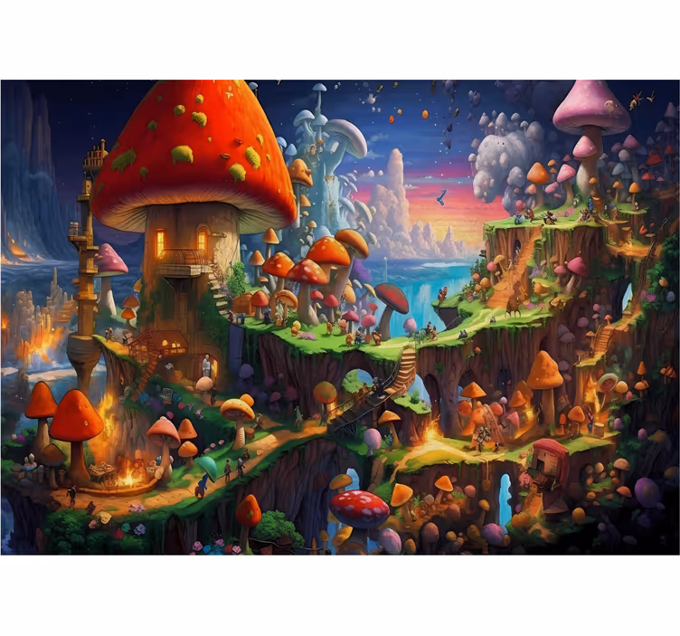 Fotomurale per camerette ragazzi mondo dei funghi - TenStickers