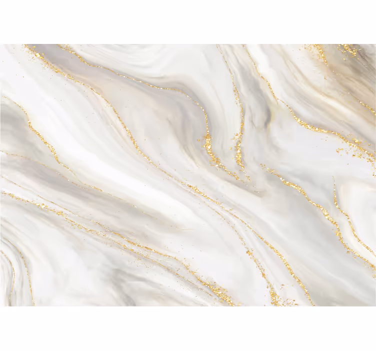 Fotomurale bagno marmo bianco e oro - TenStickers