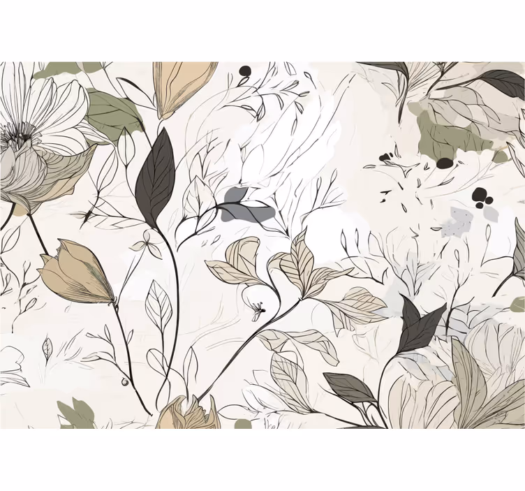 Fotomurale bagno disegnare fiori - TenStickers
