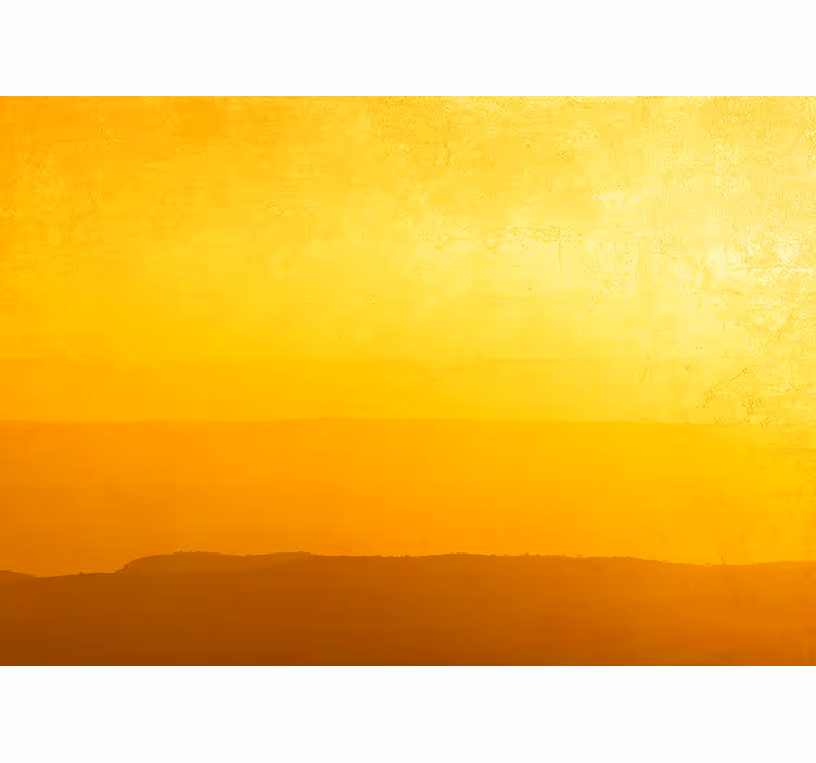 Fotomurale giallo colline al tramonto - TenStickers