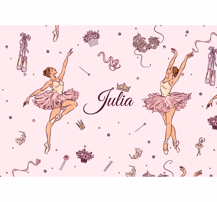 Fotomurale per camerette ragazzi balletto con nome - TenStickers
