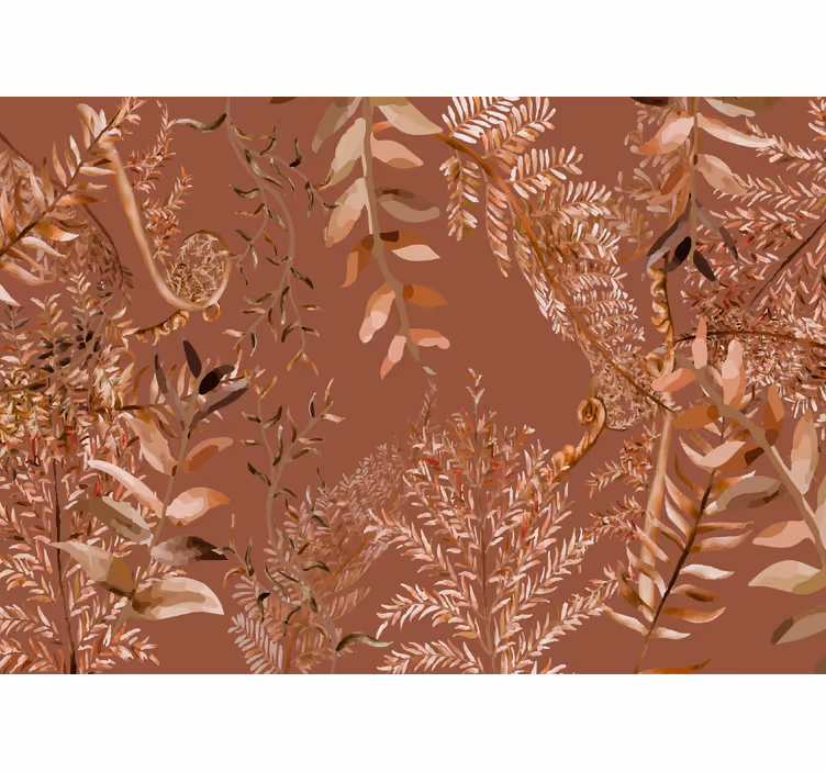 Fotomurale terracotta foglie dense - TenStickers
