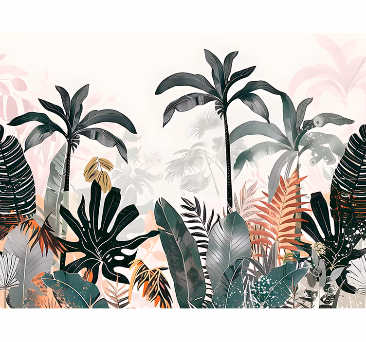 Fotomurali natura grandi foglie tropicali - TenStickers