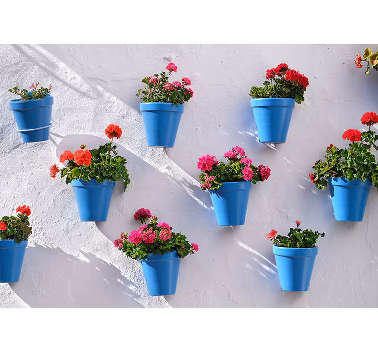 Fotomurale fiori vasi sospesi floreali - TenStickers