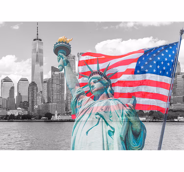 Fotomurale New York composizione della statua della libertà - TenStickers