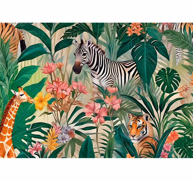 Fotomurali animali diversi esplosione della natura - TenStickers