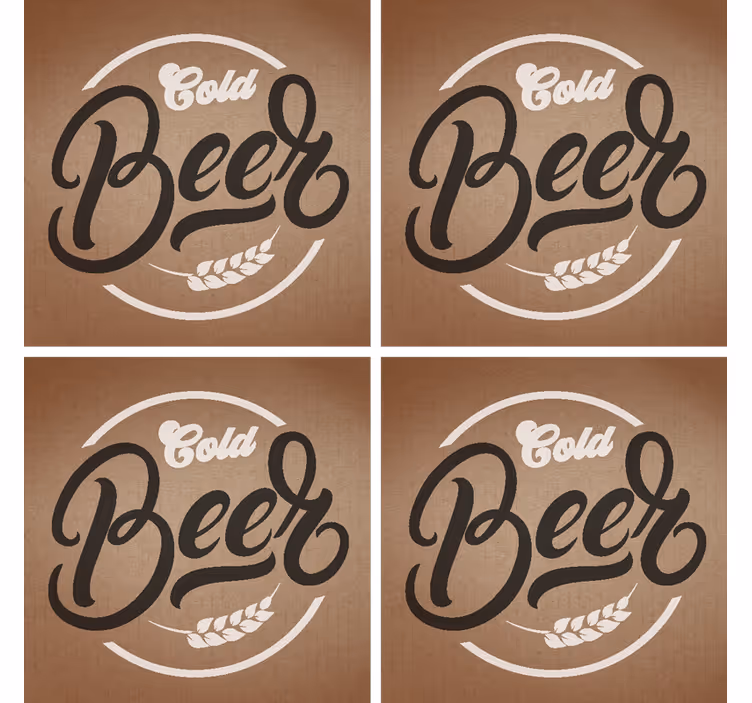 Sottobicchieri birra tipografia elegante birra fredda - TenStickers