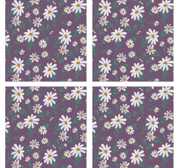 Sottobicchieri con motivi floreali viola - TenStickers
