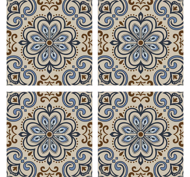 Sottobicchieri con stampa floreale - TenStickers