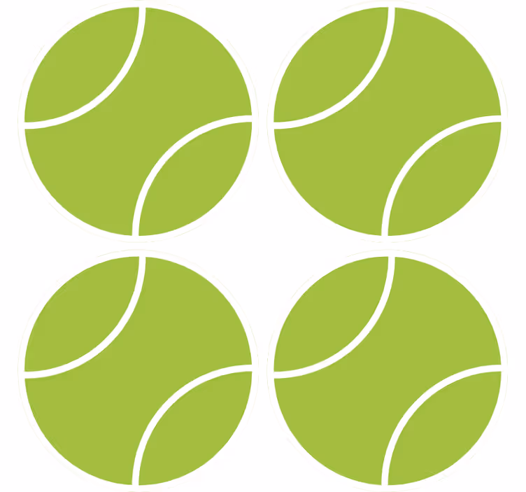 Sottobicchieri nerd set ispirato al tennis verde circolare - TenStickers