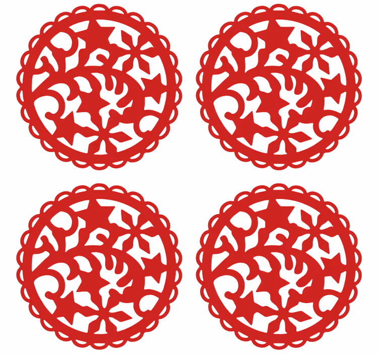 Sottobicchieri nerd motivo rosso intricato - TenStickers