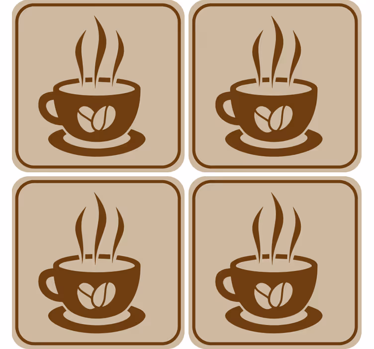 Sottobicchieri moderno emblema della tazza di caffè - TenStickers