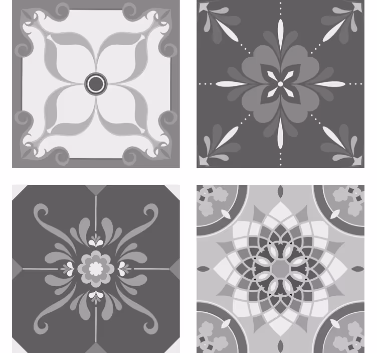 Sottobicchieri con motivi motivo grigio intricato - TenStickers