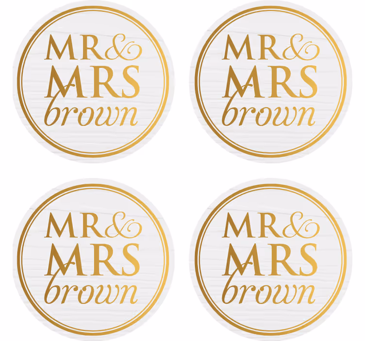 Sottobicchiere personalizzato matrimonio Mr - TenStickers