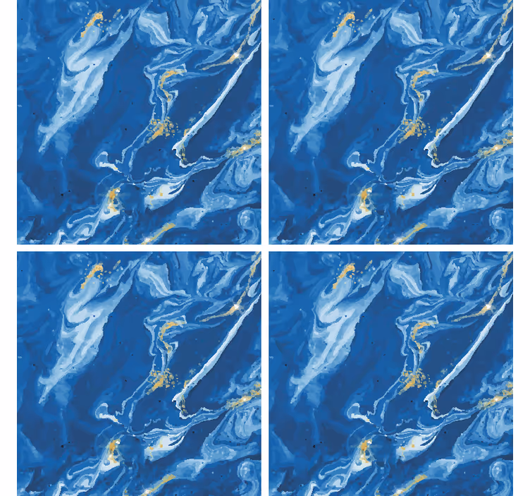 Sottobicchieri con motivi marmo blu mottigliato - TenStickers
