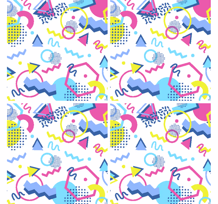 Sottobicchieri nerd con motivi geometrici colorati - TenStickers