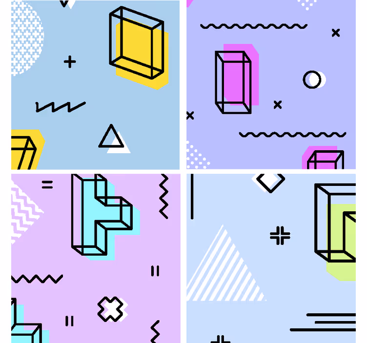 Sottobicchieri nerd gioco di motivi geometrici - TenStickers