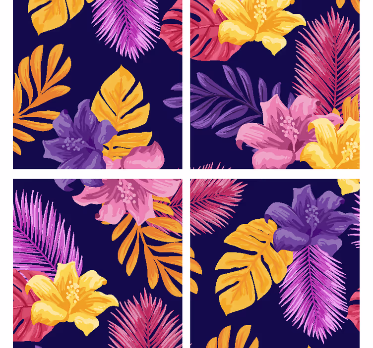 Sottobicchieri moderno motivo foglia tropicale - TenStickers