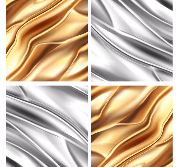 Sottobicchieri con motivi onde metalliche lucenti - TenStickers