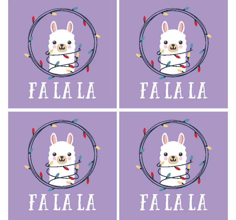 Sottobicchieri natalizi allegria di llama fantasiosa - TenStickers