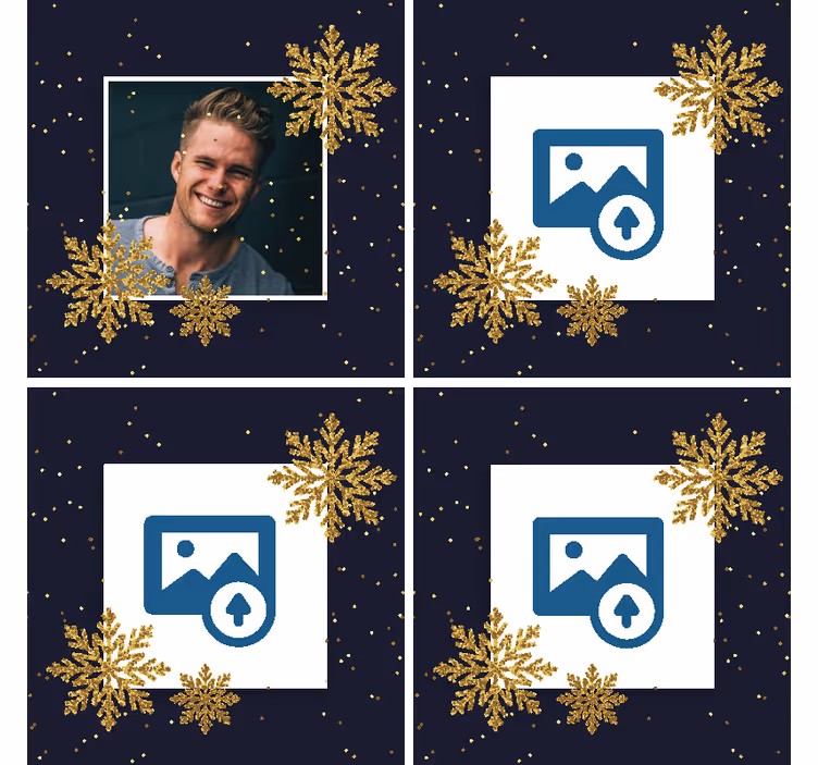 Cornice di natale con sottobicchieri personalizzati con foto - TenStickers