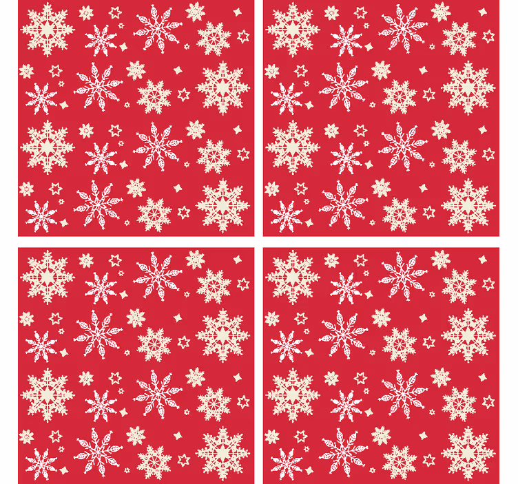 Modello di fiocchi di neve bere sottobicchiere - TenStickers