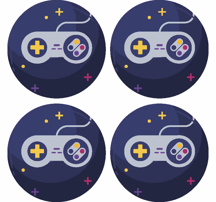 Sottobicchieri nerd controller di gioco multicolore - TenStickers