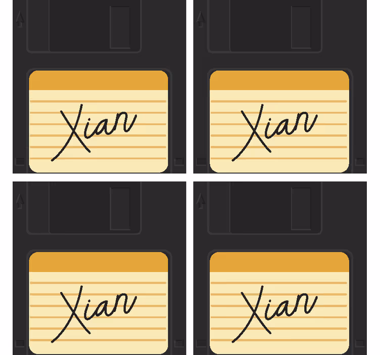 Sottobicchiere vintage Floppy disc con nome - TenStickers