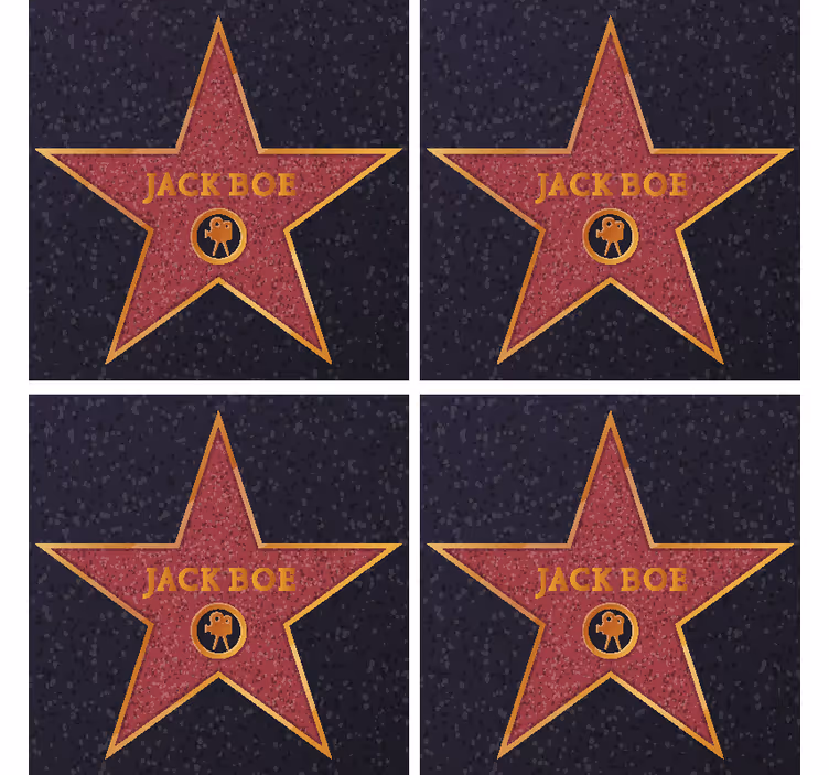 Stella di hollywood con nome sottobicchieri - TenStickers