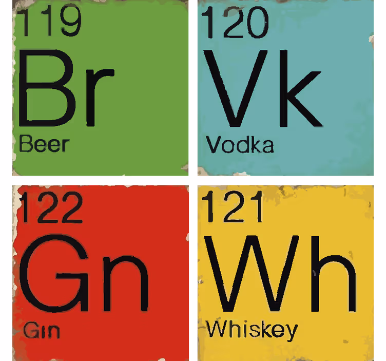 Sottobicchiere  tema frikis Tavola periodica - TenStickers