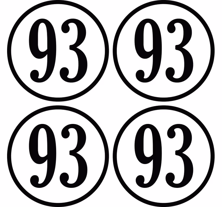 Sottobicchieri rotondi personalizzati numero - TenStickers