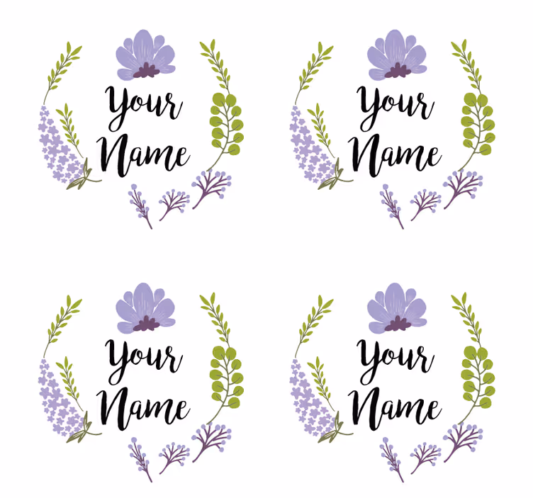 Sottobicchieri personalizzabile design floreale - TenStickers