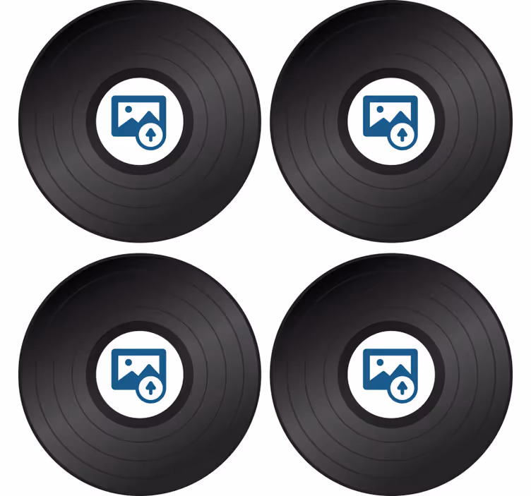 Sottobicchiere moderno disco con fotografia - TenStickers