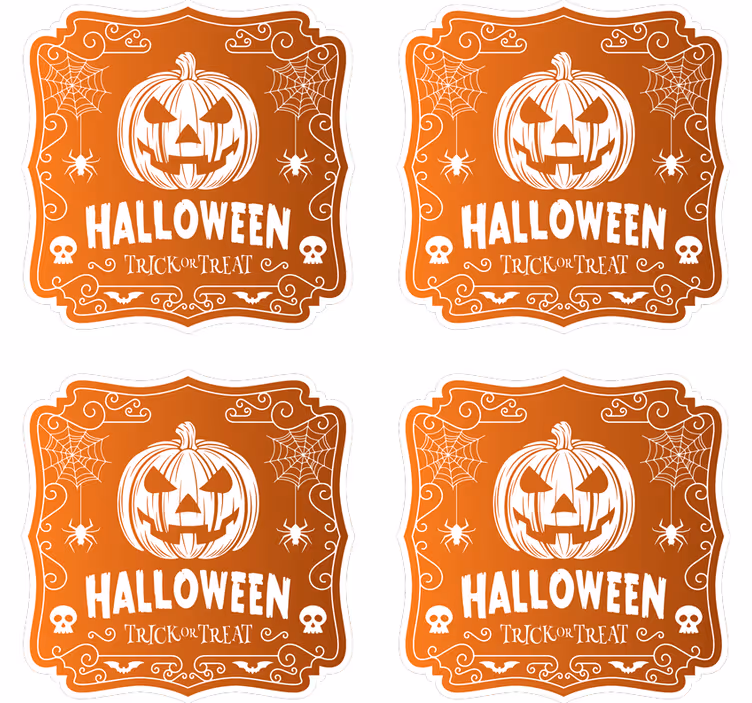 Sottobicchieri halloween design zucca - TenStickers
