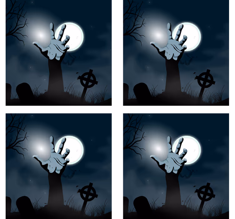Sottobicchieri halloween mano spettrale nel cimitero - TenStickers