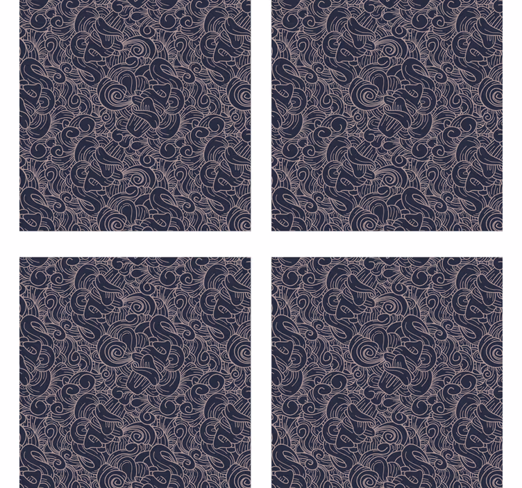 Sottobicchieri con motivi astratti intricati - TenStickers