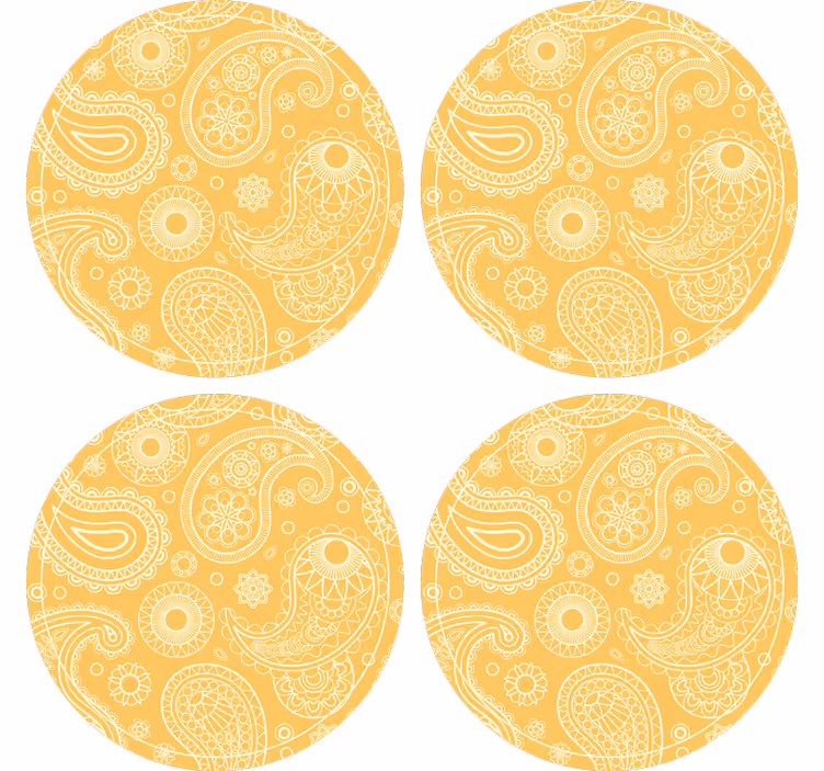 Sottobicchieri con motivi motivo paisley intricato - TenStickers