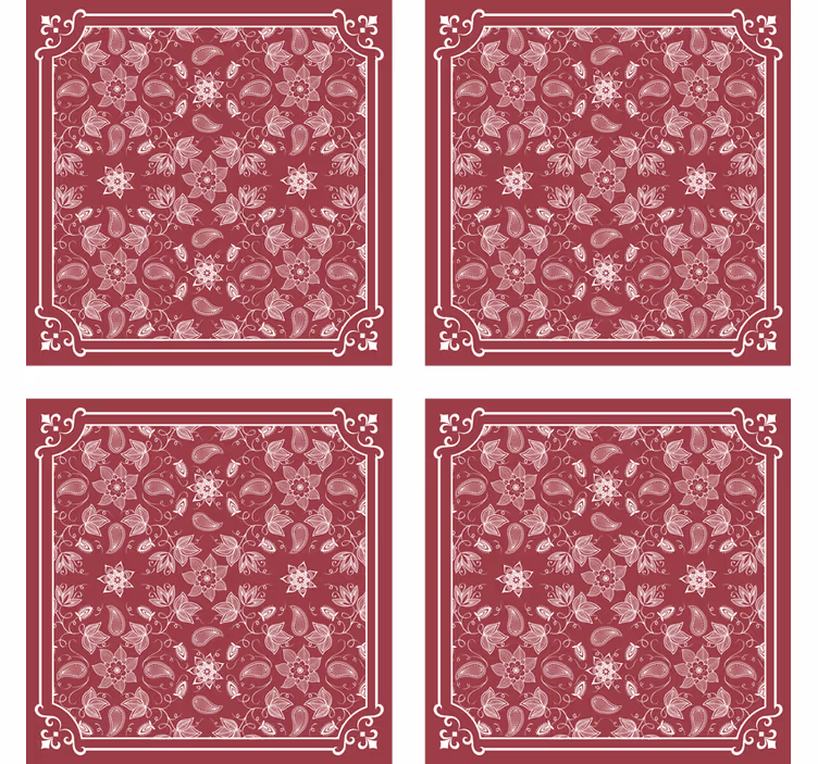 Sottobicchieri vintage a motivi floreali - TenStickers