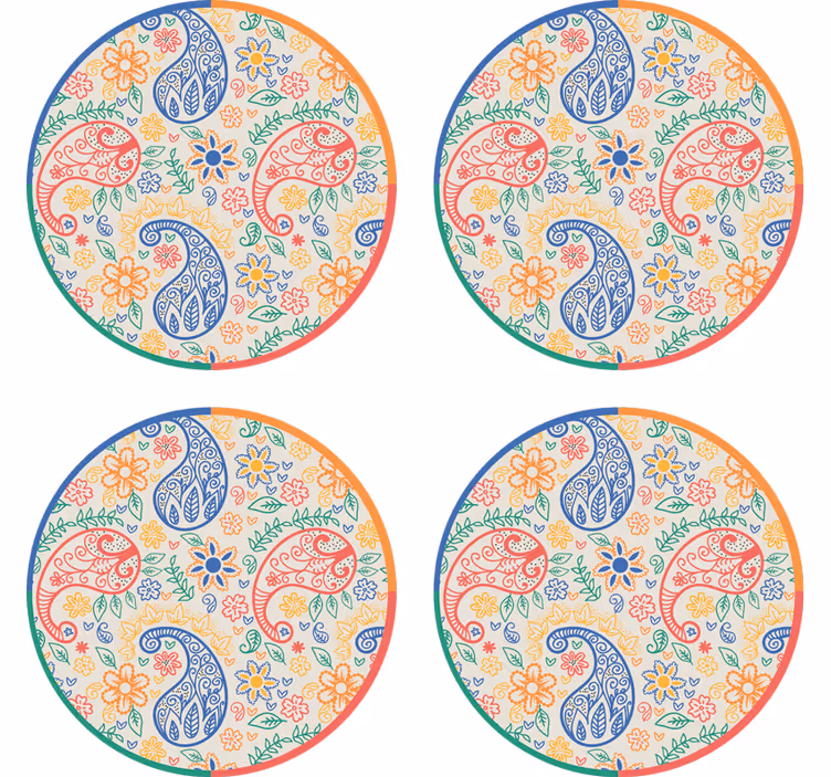 Sottobicchieri nerd motivi floreali colorati - TenStickers
