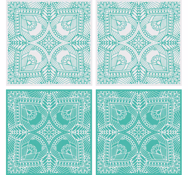 Sottobicchieri con motivi composizione floreale intricata - TenStickers