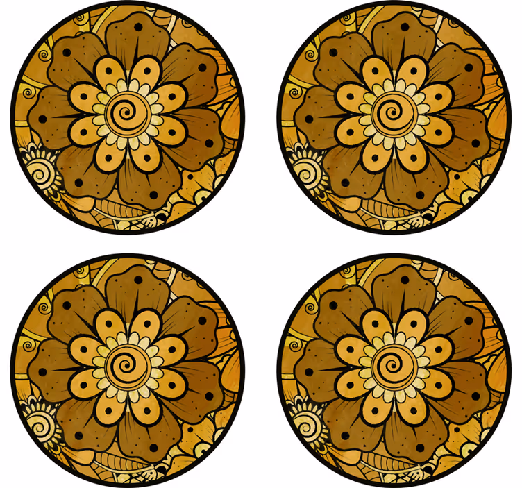 Sottobicchieri con motivi motivo floreale intricato - TenStickers