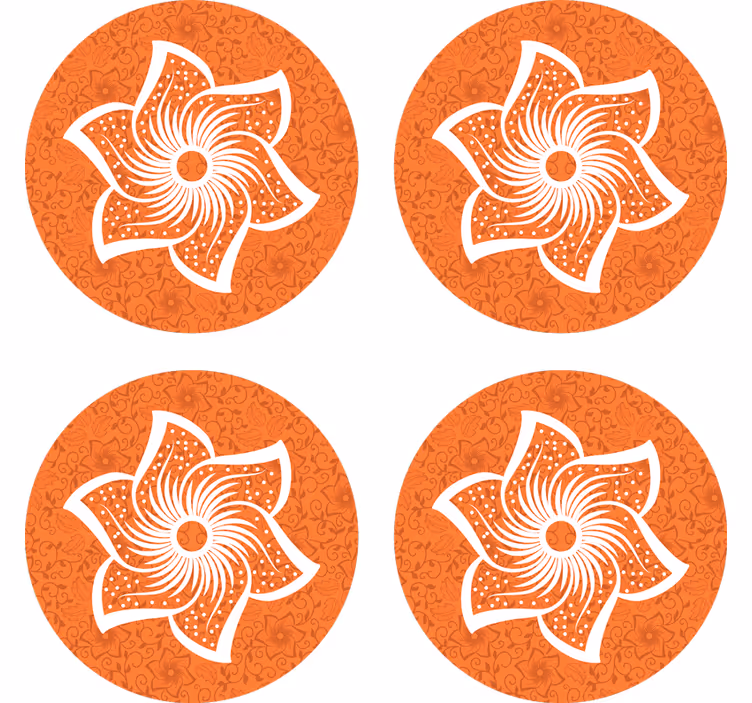 Sottobicchieri birra stile flora arancione - TenStickers