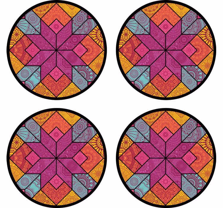 Sottobicchieri con motivi disposizione geometrica vivace - TenStickers