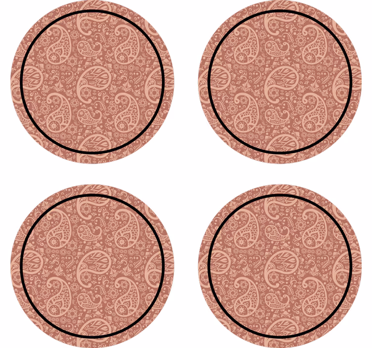 Sottobicchieri con motivi motivo floreale paisley - TenStickers