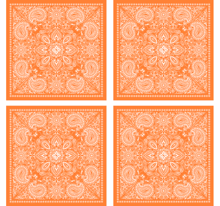 Sottobicchieri con motivi motivo paisley dettagliato - TenStickers